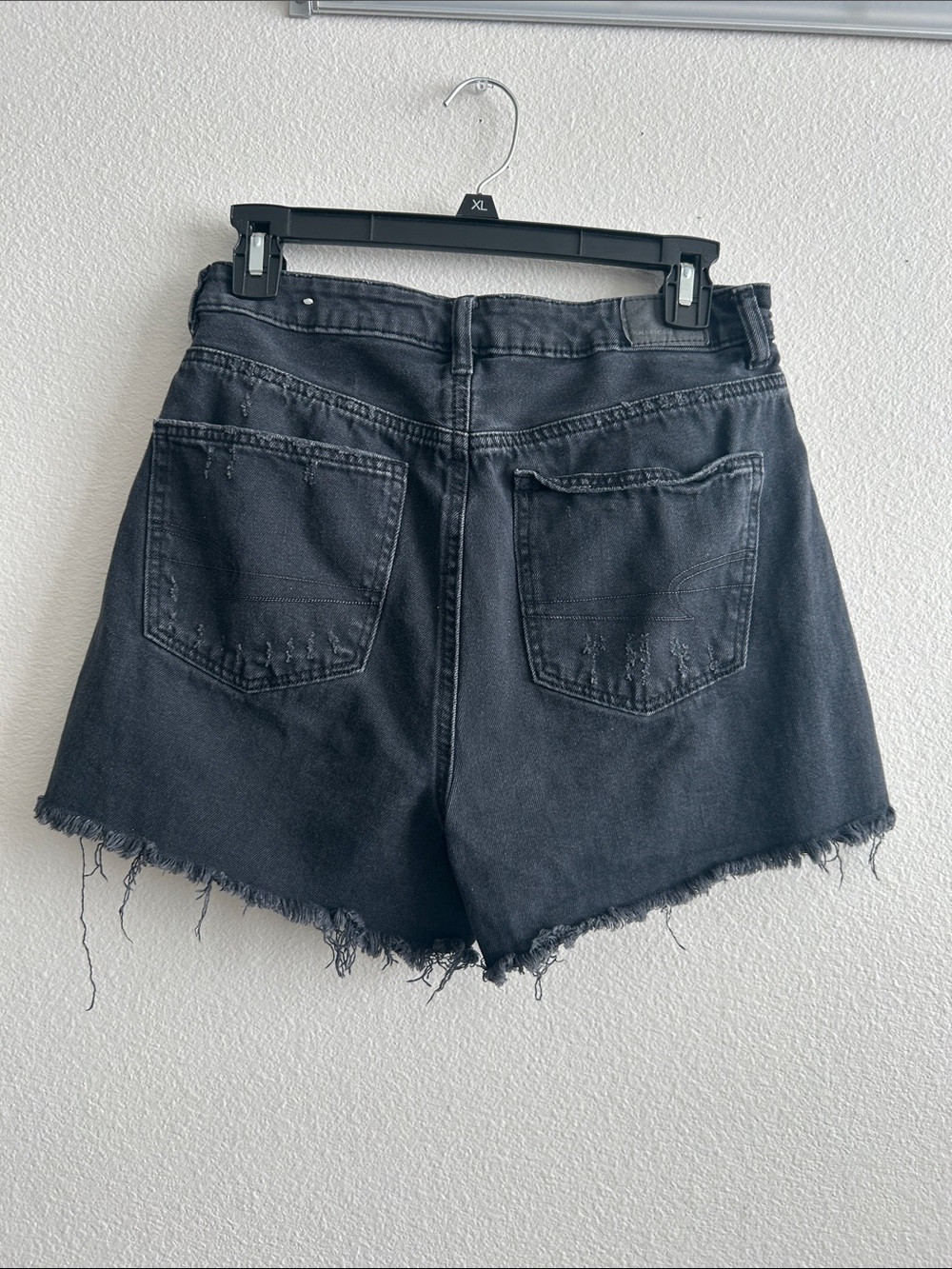 American Eagle Outfitters Black Distressed Frayed Hem Jean Shorts - Picture 8 of 12